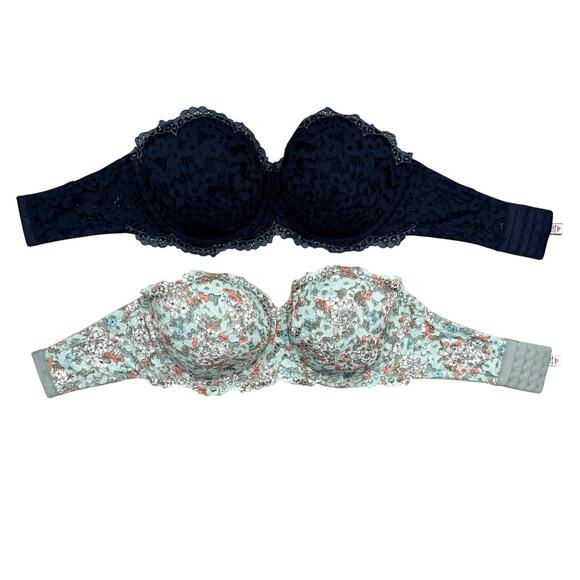 Victoria’s Secret Body by Victoria Lace Strapless Bras 34DDD Bundle of 2 - Picture 2 of 5